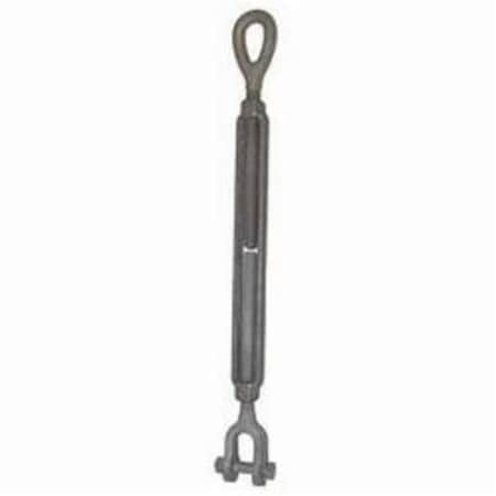 Turnbuckle, JawEye, 58 In Thread, 3500 Lb Working, 6 In Take Up, Steel